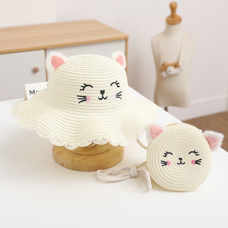 Protezione solare estiva per bambini, principessa, spiaggia, sole, bambina e cappello di erba carino_voghion.com