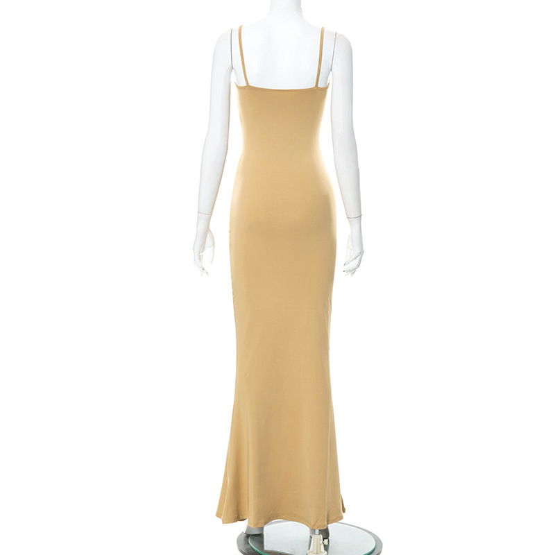 Women's room peach pure slimming peach hip strap long fishtail skirt_voghion.com