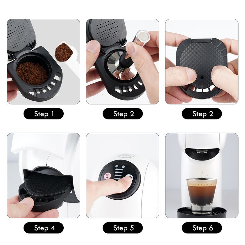 Accesorios compatibles Duoqu Kusi Reutilizable Cápsula de café Conversión Soporte para cápsulas de polvo Dolce Gusto_voghion.com