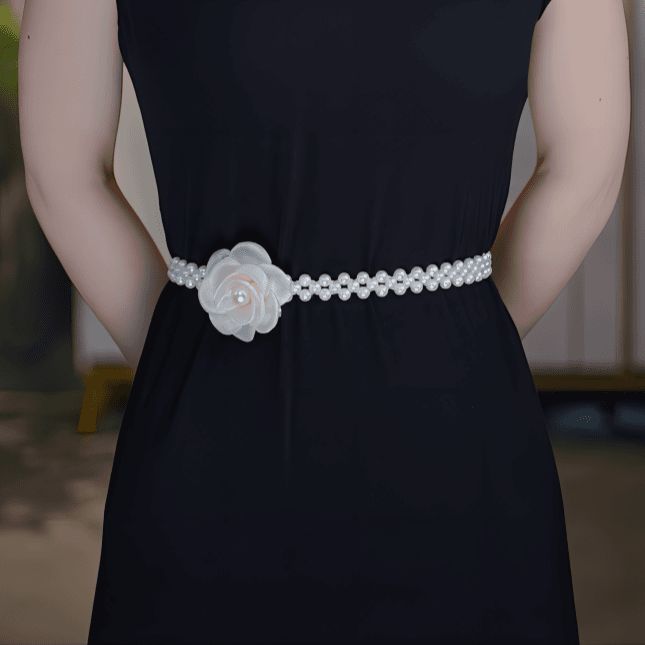 Nuova cintura con perline a forma di fiore da donna, versatile, sottile, collana, catena per la vita_voghion.com