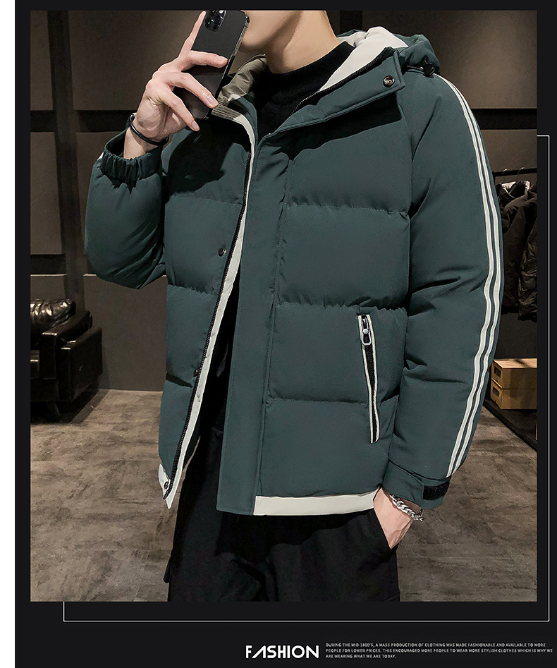 Winter Warmer, verdickter Baumwollmantel Herrenmode Mit Kapuze Lässiger Baumwollmantel Lockere Große Kurze Baumwolljacke Trendy Und Vielseitig_voghion.com