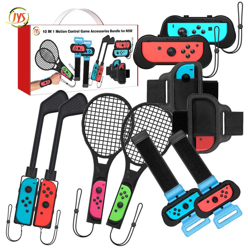 10 in 1 für Nintendo Switch Spielzubehör-Set NS Joycon Controller Griff Grip Tanzarmband Golfschläger Joystick Kit_voghion.com