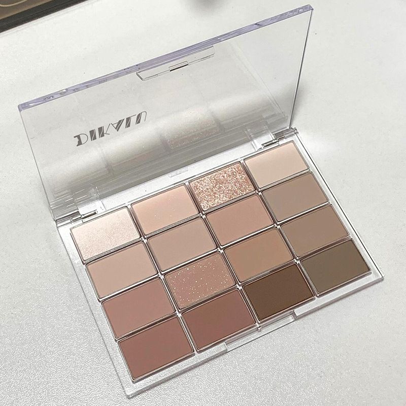 Grey Powder Coconut Brown 16 colori ombretto piatto giornaliero Smoked Earth Color Pearlescent Matte Sequins 2024 Nuovo ombretto_voghion.com
