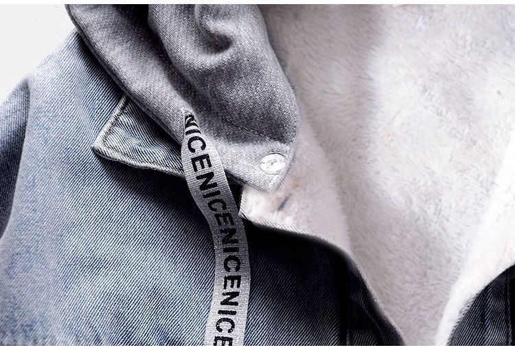Női ruházat Denim plus bársony dzseki kapucnis meleg báránybőr pamut dzseki vastag rövid pamut kabát_voghion.com