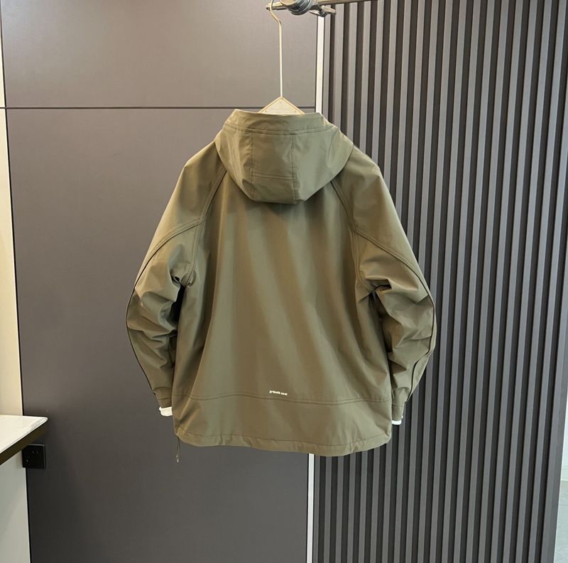 Giacca primaverile e autunnale, Stormtrooper da uomo, antivento, con cappuccio tinta unita, nuovo stile alla moda, abbigliamento casual e ampio da lavoro, trendy_voghion.com
