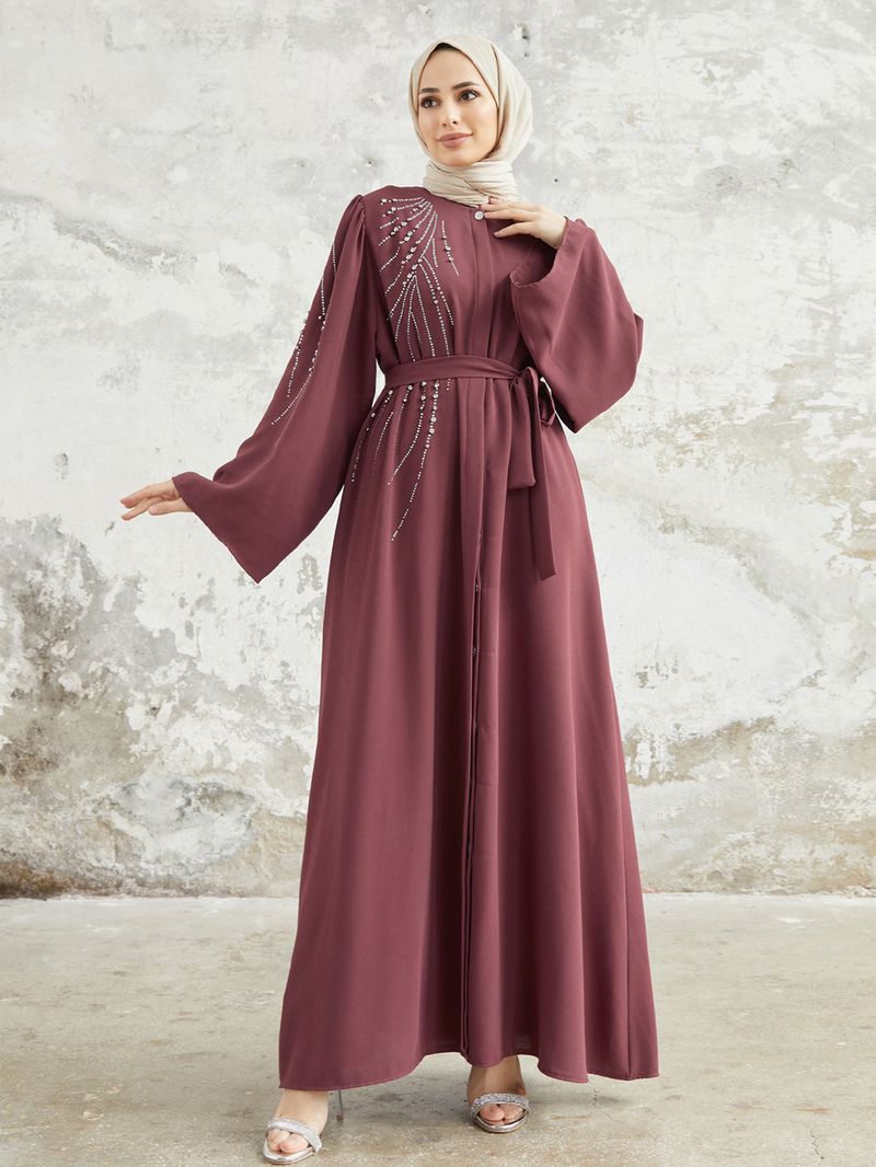 Abbigliamento da donna, abito da donna, abito lungo, con perline pesanti, diamanti caldi _voghion.com