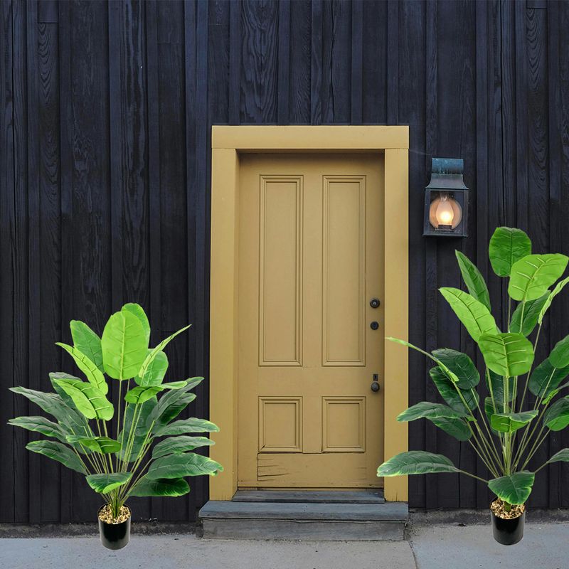 Kunstmatige bananenbladplant met 9/12/18/24 bladeren, geschikt voor het decoreren van vloeren in woonkamers en slaapkamers - zonder pot._voghion.com