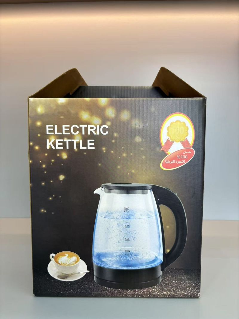 Bollitore elettrico in vetro di alta qualità da 1,8 l, ebollizione rapida con base girevole a 360°, senza BPA e a risparmio energetico, per uso domestico e in ufficio._voghion.com