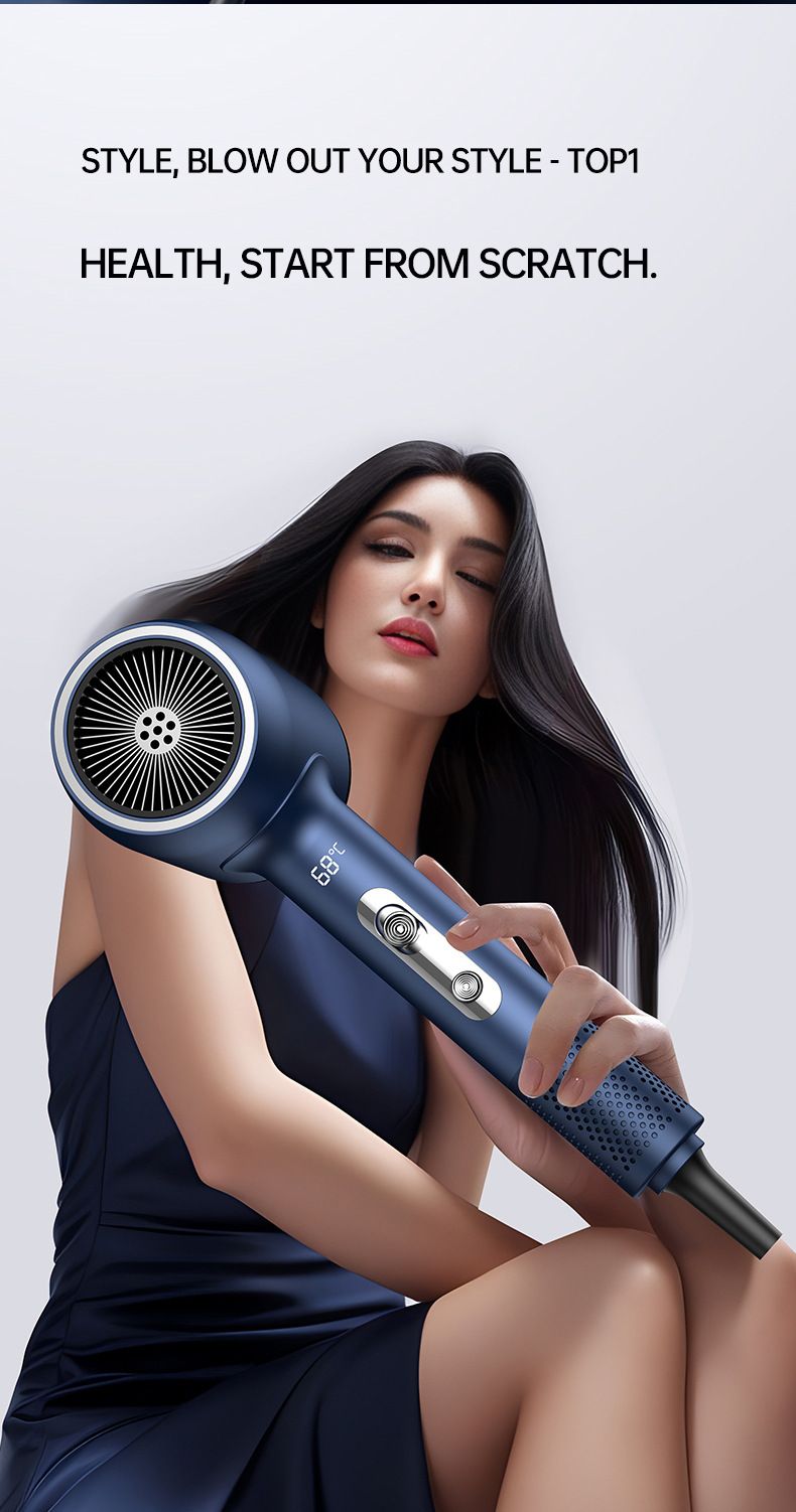 Intelligent display high-speed electric hair dryer high-power negative ion hair conditioner_voghion.com