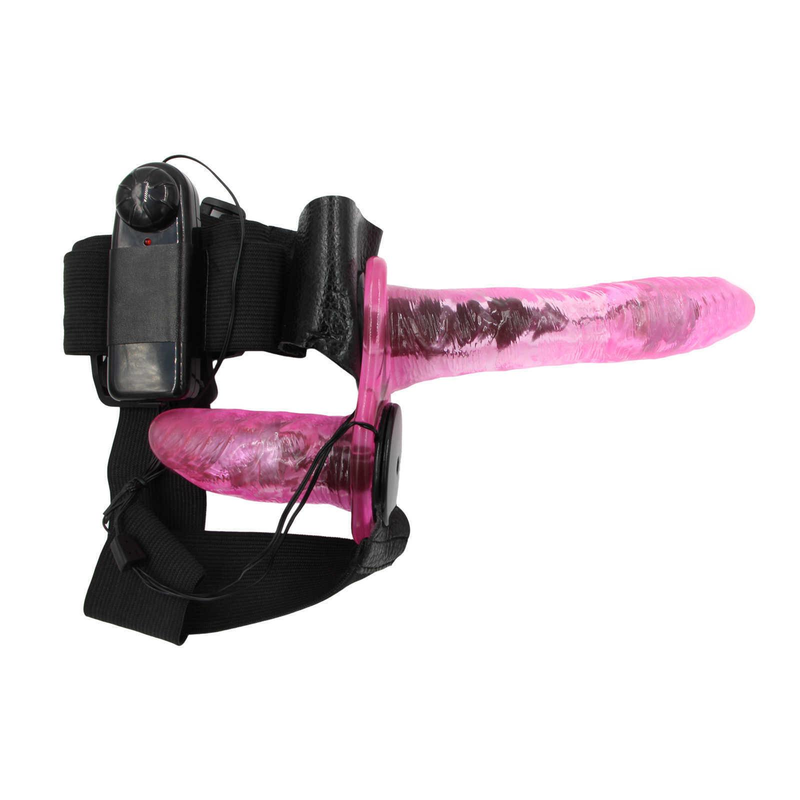 Imbracatura ultra elastica Doppio vibratore Strapon realistico Prodotti erotici Giocattoli sessuali per donne adulte_voghion.com