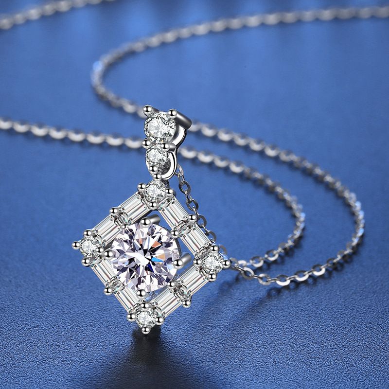 Tancise Luxus-Persönlichkeits-Silber-Moissanit-Anhänger-Halskette für Damen, klassisches Tide-Party-Geschenk_voghion.com