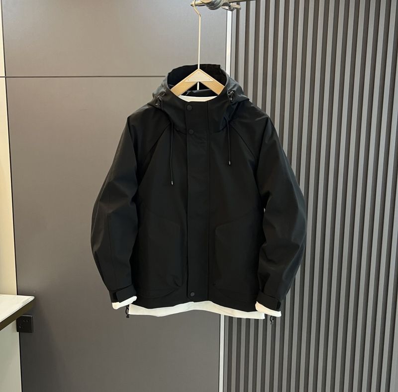 Giacca primaverile e autunnale, Stormtrooper da uomo, antivento, con cappuccio tinta unita, nuovo stile alla moda, abbigliamento casual e ampio da lavoro, trendy_voghion.com