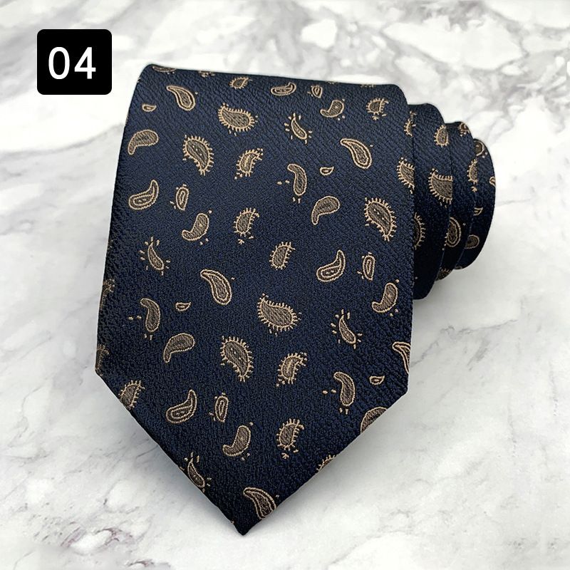 Tie For Men Formal Suit Accessory Fashion Paisley Cashew Pattern Hand-Knotted Wide Version 8CM_voghion.com