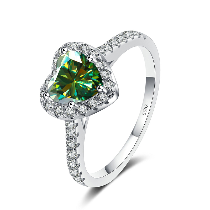 Tancise 1ct Heart Cut D Color Moissanite Engagement Ring With GRA Sterling Silver Rings For Women Jewelry Wholesale_voghion.com