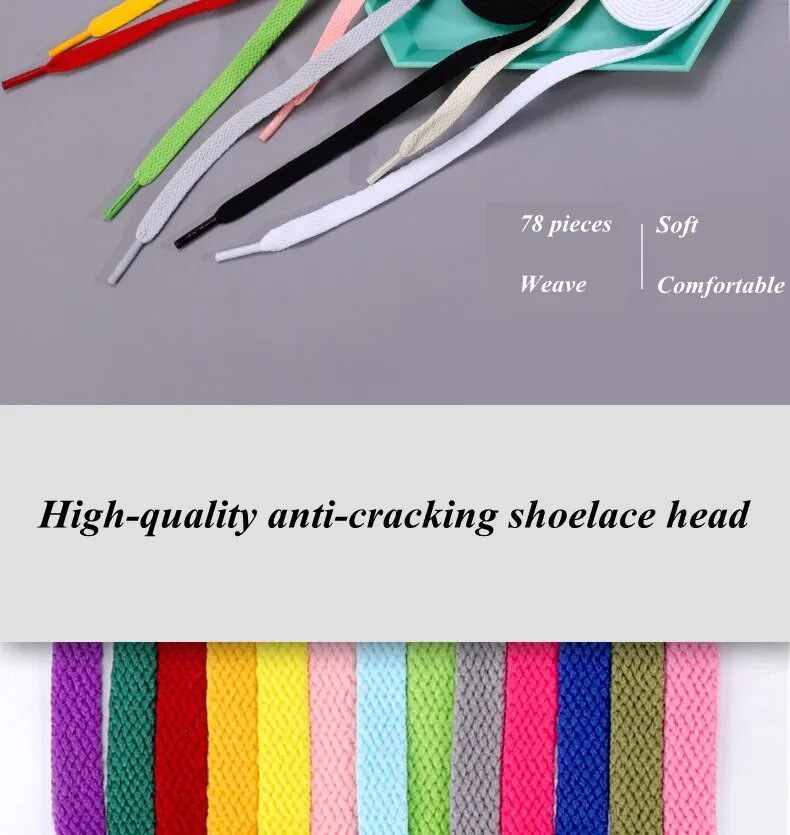 Scarpe da ginnastica piatte Lacci per scarpe Lacci per scarpe in tela Colore bianco nero Lacci per scarpe classiche 36 colori Accessori per lacci per scarpe_voghion.com
