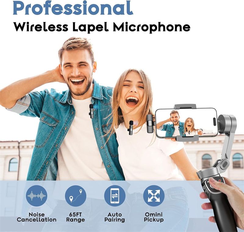 Tipo C Mini Wireless Lavalier da 1 a 2 con riduzione del rumore con microfono a clip per registrazione video Vlog Android_voghion.com