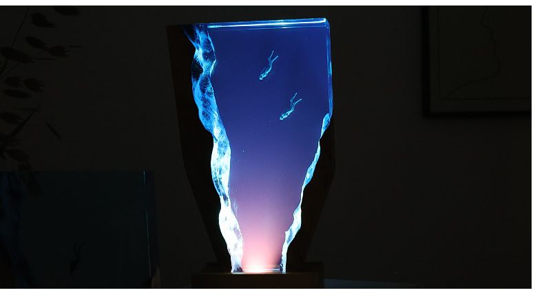 Piccola decorazione in resina per oceano, luce notturna per sub, lampada in legno per esplorazione delle profondità marine, regalo di Natale_voghion.com