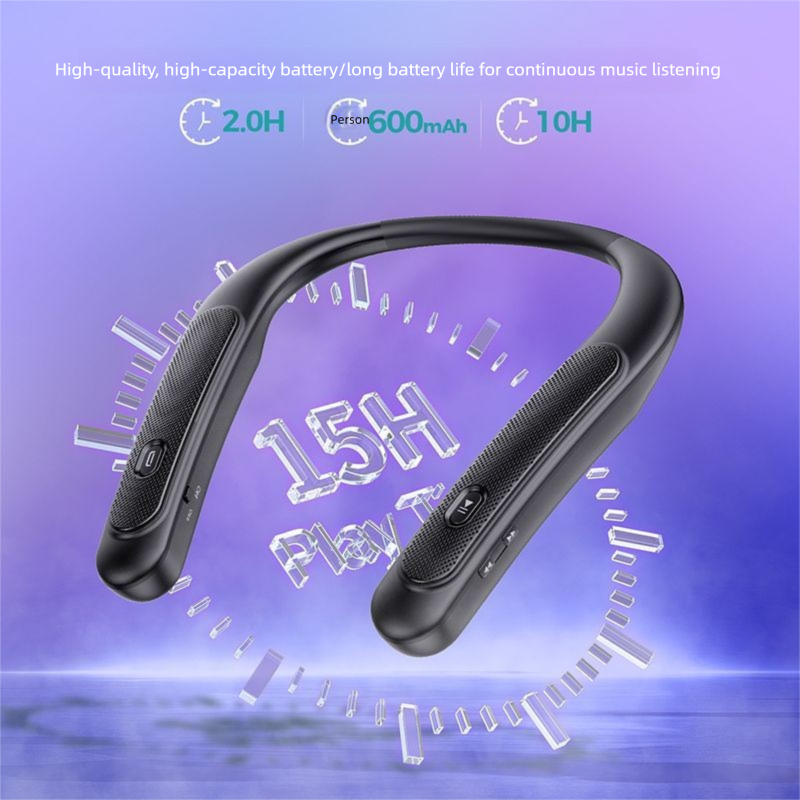 Alto-falante Bluetooth estilo faixa de pescoço, novo dispositivo de música moderno para chamadas, ouvir livros, dirigir, andar de bicicleta,_voghion.com