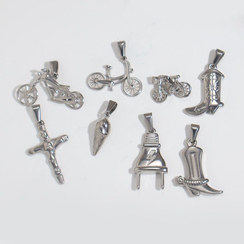 Accesorio colgante para collar dorado con forma de cruz de helado para motocicleta o bicicleta_voghion.com
