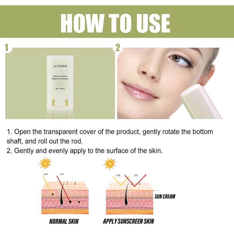 SPF50 naptej krém matt stift 18g UV-szűrős naptej arcra és testre hidratáló arcra való naptej krém fehérítő stift_voghion.com