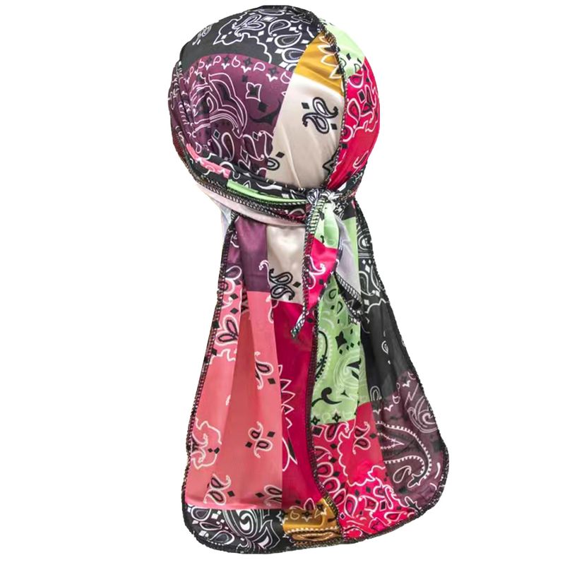 Cappello da pirata a coda lunga, vendita calda, multicolore, stampato, per la cura dei capelli, cappello Durag Durag_voghion.com