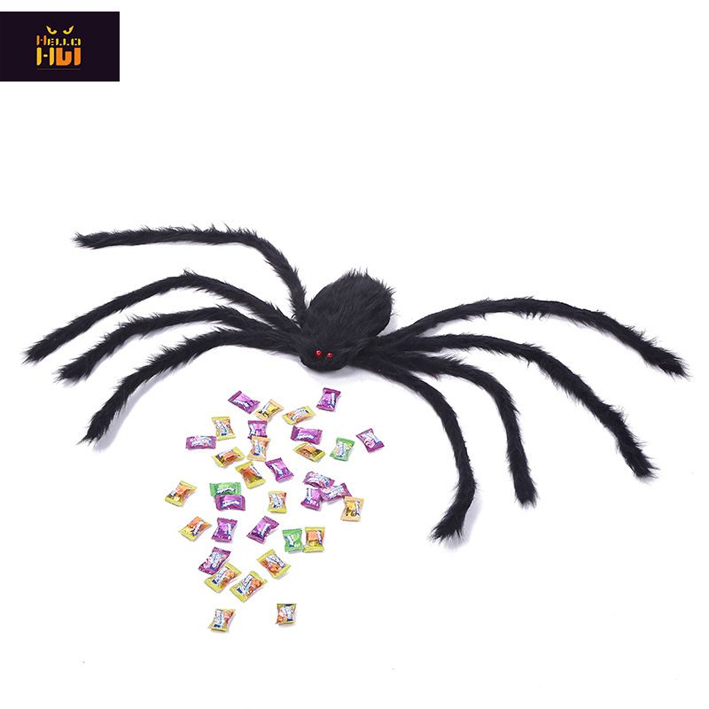Accessoire de déguisement d'araignée géante et effrayante - Décoration effrayante pour fête d'Halloween, araignée colorée à sangle pour cosplay et farces_voghion.com