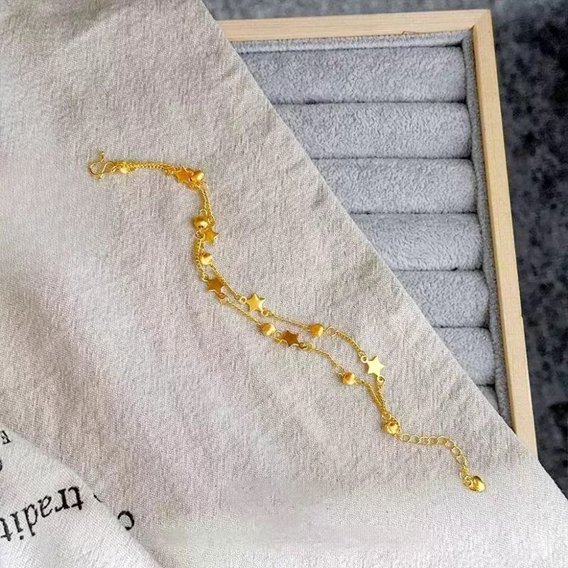 High-Value Elegant Double-Layer Bracelet For Women With Star And Round Beads, Korean Style Sweet Hand Jewelry, Versatile_voghion.com