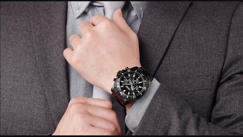 Reloj de pulsera militar con cronógrafo de acero inoxidable de cuarzo para hombre, de lujo, para negocios_voghion.com