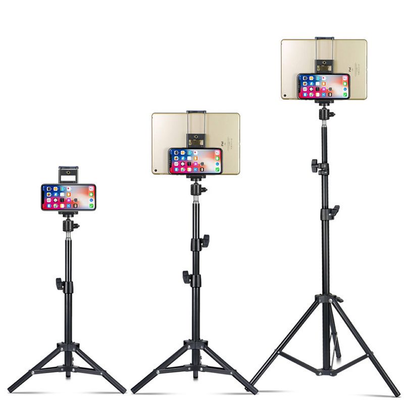 150/200cm For And Phone Aluminum Tripod Floor IPad Tripod Stand With Smartphone & Tablet Holder Mount_voghion.com