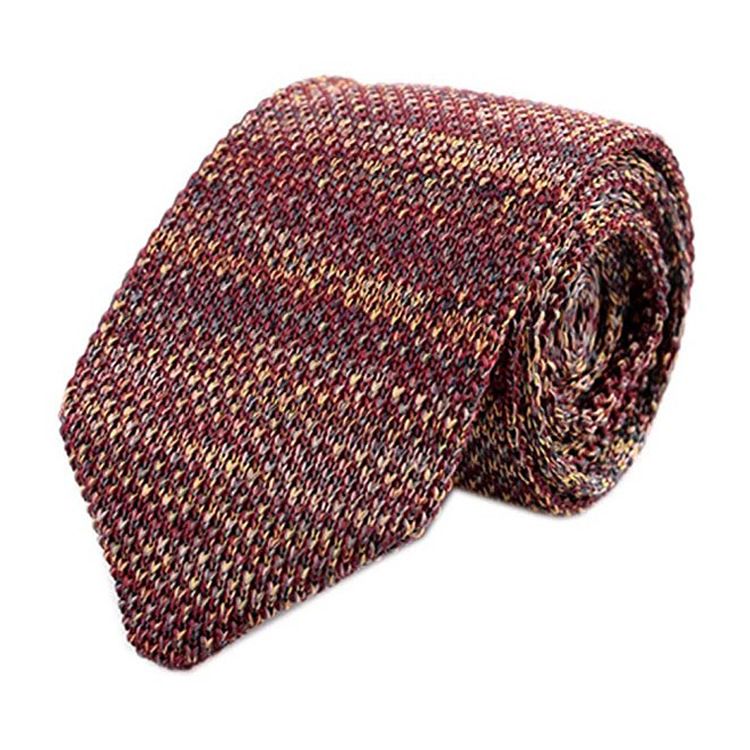 Cravatta a righe tinta unita in lana lavorata a maglia per uomo 2023, stile britannico, a forma di freccia appuntita, versione coreana, da 7 cm_voghion.com