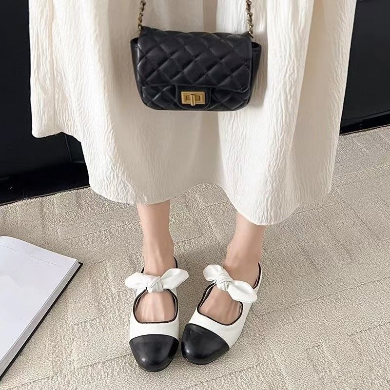 High Version 25C Early Spring Fragrant Mary Jane Single Women's Bow Flat Ballet Shoes Rabbit Ears_voghion.com