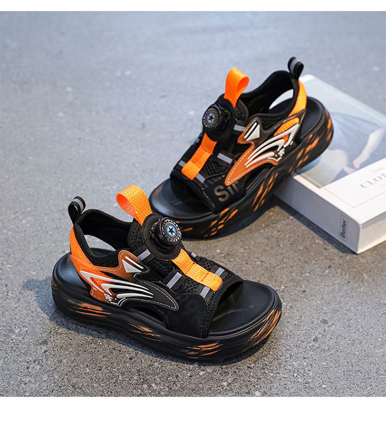Children's Shoes Boys Sandals Summer Non Slip Soft Bottom Sports Beach Shoes For Middle And Large Children Knob Boys Sandals_voghion.com