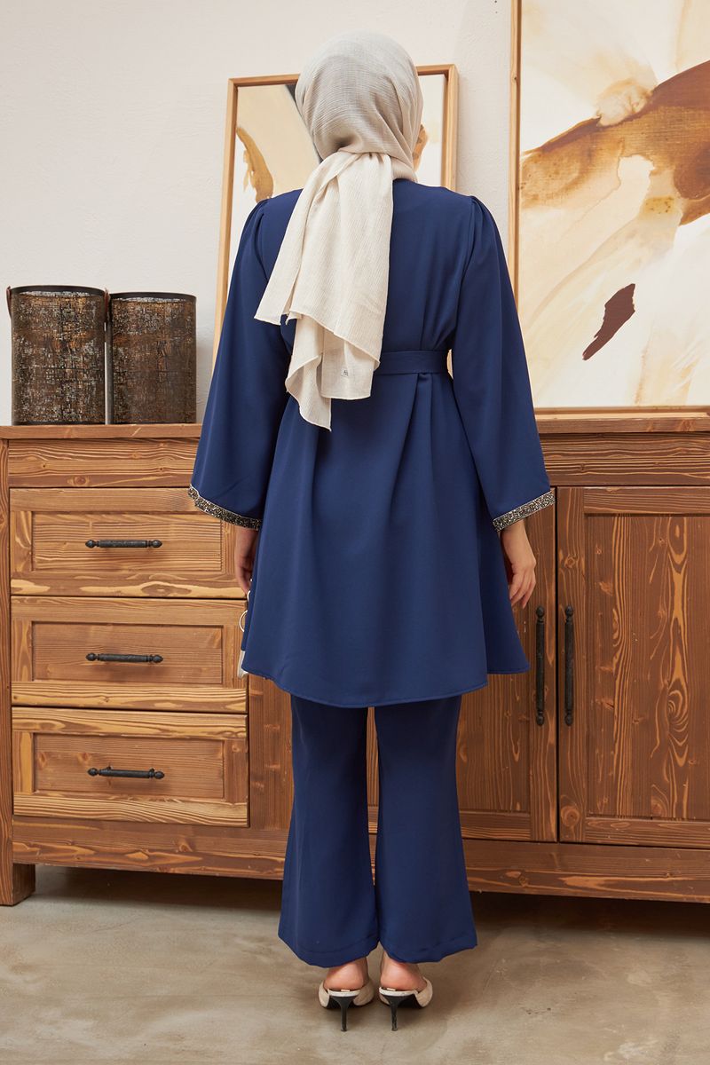 Damenbekleidung Muslimische Damenmode Hot Diamond Loose Top Schlaghose 2-teiliger Anzug_voghion.com