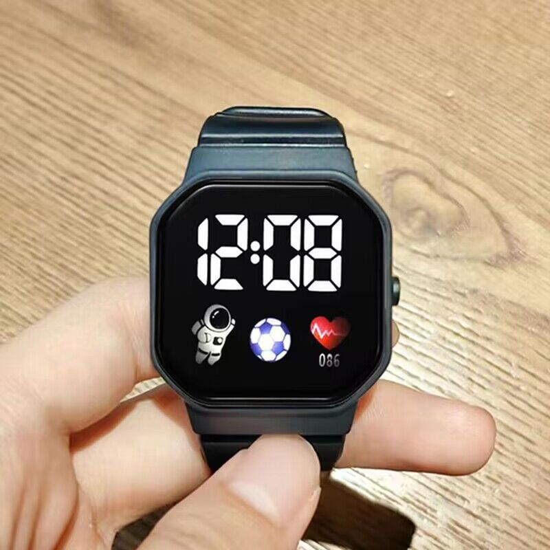 Tech-Savvy für Frauen, Ins High-Value Student Party, einfache Mode Nische Fußball Einhorn wasserdichte elektronische Uhr_voghion.com