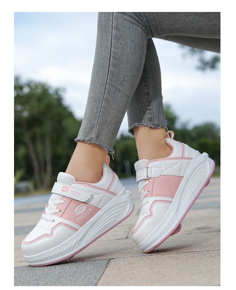 Heelys Kinderschoenen Vierwieler Studentenversie Sportschoenen Dubbele Rij Goedkope Heren- en Damesschaatsen Vliegende Schoenen Met Wielen Kinderschoenen_voghion.com