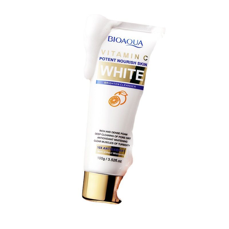 BIOAOUA Vitamin C Whitening And Brightening Facial Milk Oil Control Deep Cleansing_voghion.com