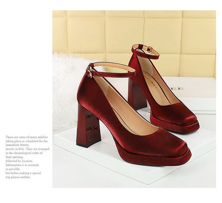 9982-K105 Style Banquet Wedding Coarse Super High Heels Waterproof Platform Silk Strap Single Shoes_voghion.com
