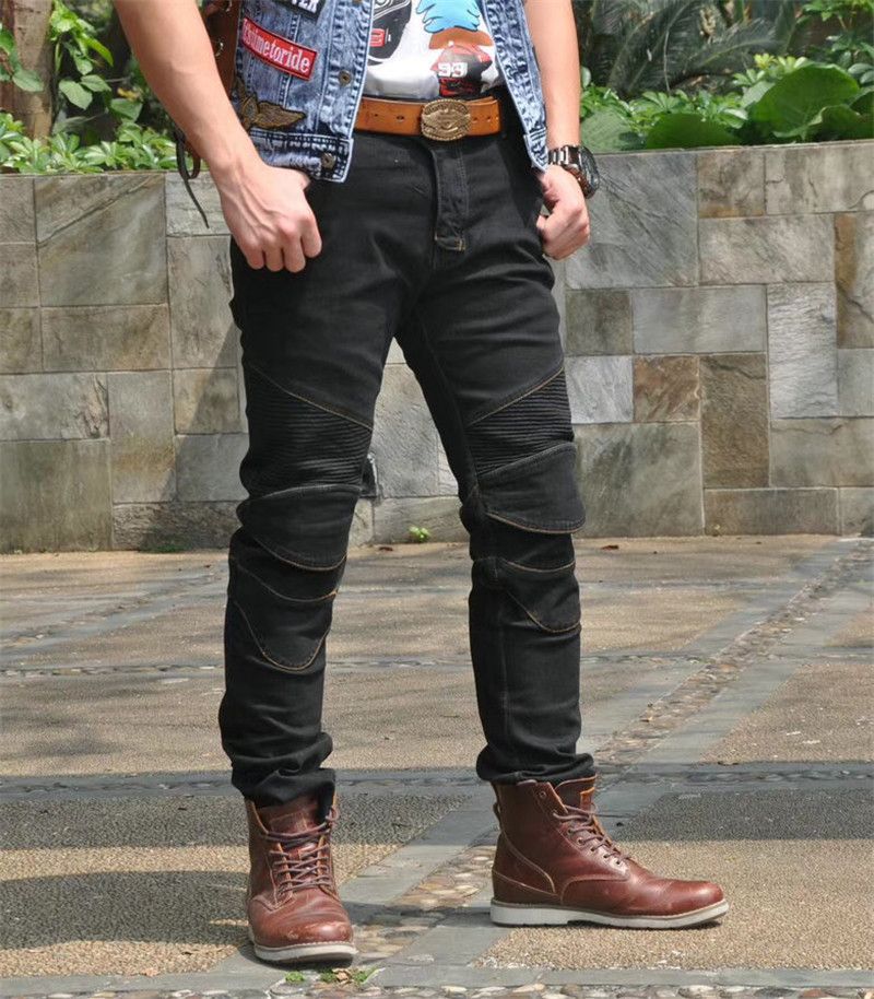 Jeans da motociclista per uomo e donna - Impermeabili, antivento e traspiranti per tutte le stagioni con protezioni integrate per le ginocchia - Denim elasticizzato per il massimo comfort_voghion.com