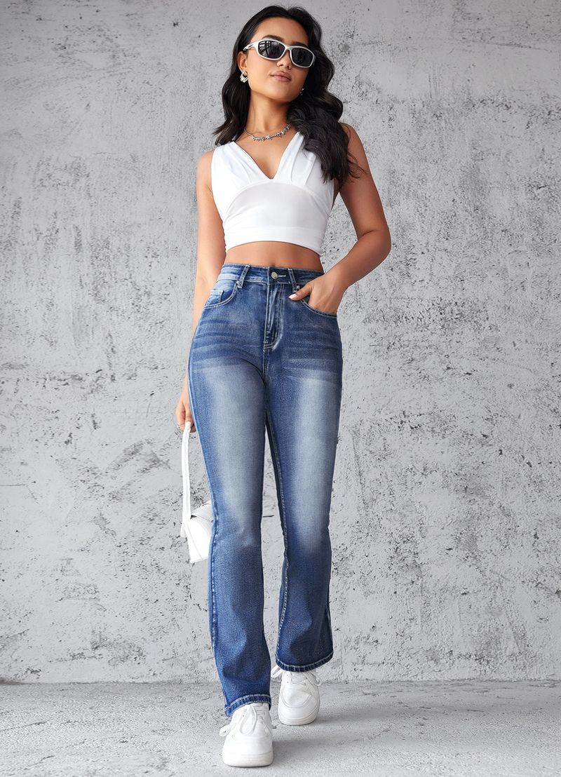 2025 New European And American Embroidered High Waisted Washed Fashion Bell Bottom Pants Jeans For Women_voghion.com