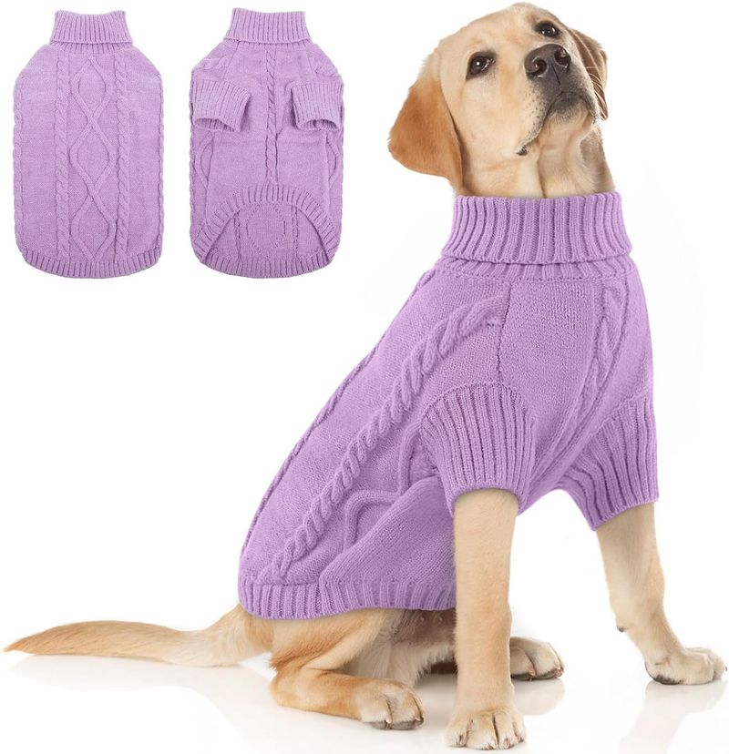 Suéteres para cães, suéteres para cães grandes para Pit Bull Doberman, suéter de malha de gola alta quente para cães grandes, extra grande_voghion.com
