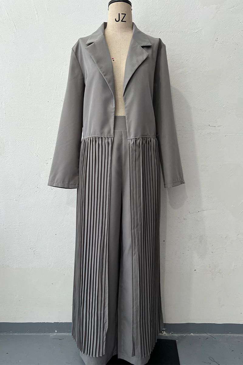 Pantaloni antivento a pieghe di media lunghezza, due pezzi, stile semplice, stile europeo e americano_voghion.com