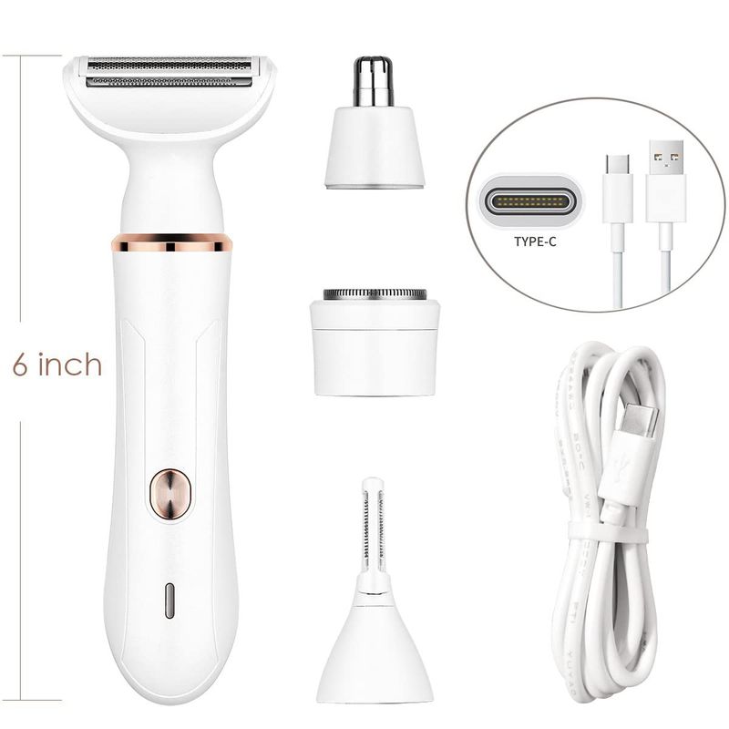 4-in-1-Multifunktions-USB-Elektro-Augenbrauentrimmer für Damen, Lippenstift-Haarentferner, Intimrasierer_voghion.com