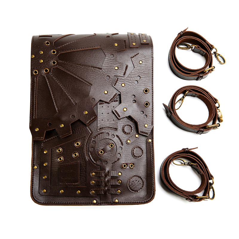 Steampunk Retro Gear Backpack Women's Schoolbag Shoulder Crossbody Bag_voghion.com