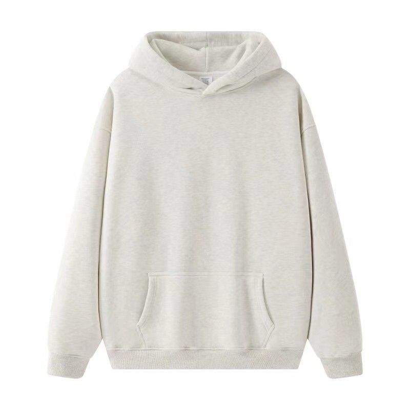 Felpa in pile da uomo, tinta unita, pullover da coppia, ampia, di media lunghezza, alla moda_voghion.com
