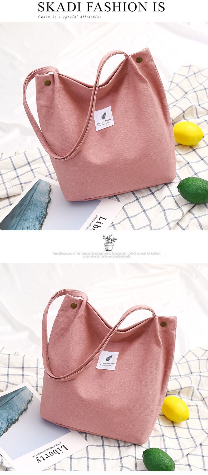 Sac en toile minimaliste de l'Académie artistique de mode Andralyn Sac en tissu de grande capacité Sac à bandoulière à main pour femme Sac de shopping_voghion.com