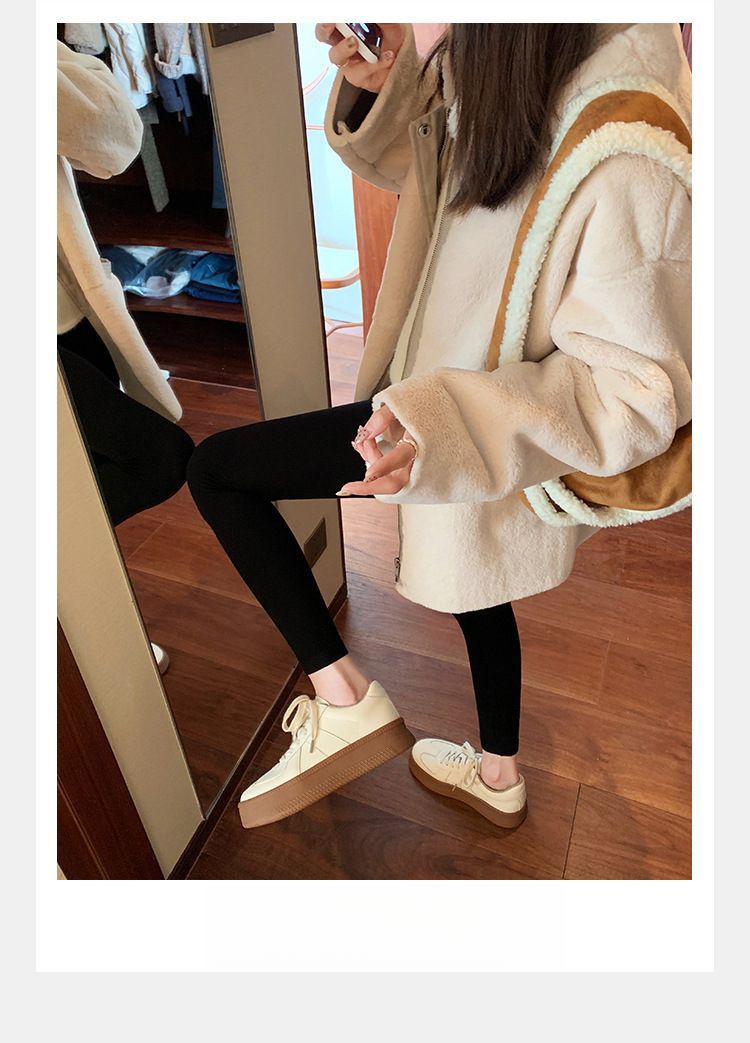 Cowhide Round Toe Thick Sole Multifunctional Lace-up Casual Shoes_voghion.com