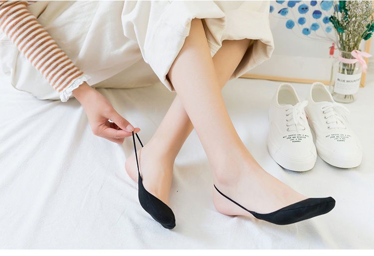 Calzini invisibili da donna con tacco alto, mezza palma, bocca bassa, tinta unita, senza tacco, estivi, in cotone sottile, colore della pelle, calzini da barca_voghion.com