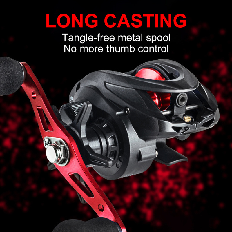 AC2000 Lehká cívka 6,3:1 Převodový poměr Baitcasting Rybářské kolo levé/pravé 17,64 LB Max. odpor slané vody levé/pravé Rybářské naviják_voghion.com