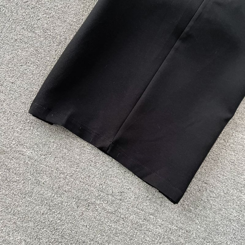 Women's Fashion Set Slim Fit Long Sleeve Short Blazer & High Waist Slit Pencil Skirt Autumn Outfit (Black, S/M/L/Xl)_voghion.com