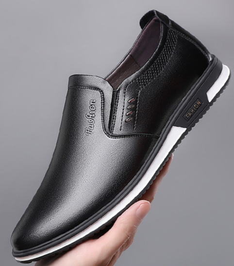 Spring and Autumn New Daily Casual Men's Genuine Breathable Leather Soft Bottom White Single Shoes _voghion.com